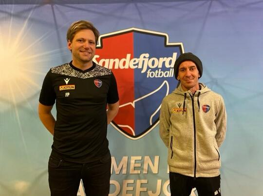 Marco Antonsen (t.h) og hovedtrener Fredrik Purser