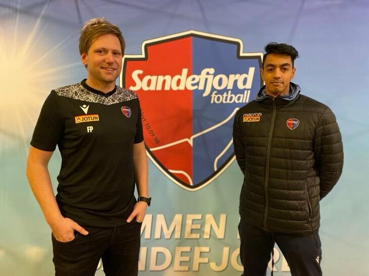 Kristian Santiago Ankersen (t.h) og hovedtrener Fredrik Purser